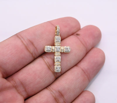 Cross Baguette Diamond Pendant (0.60CT) in 10K Gold