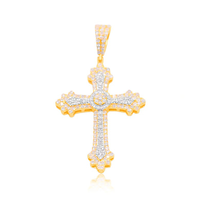 Cross Tennis Diamond Pendant (0.75CT) in 10K Gold