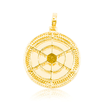 3-Row Round Shape Custom Diamond Memory Pendant (0.80CT) in 10K Gold