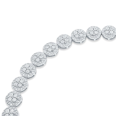 Round Cut Diamond Tennis Bracelet (1.60CTW) in 925 Sterling Silver - 6mm