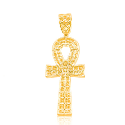 Egyptian Ankh Bling Diamond Pendant (1.00CT) in 10K Gold