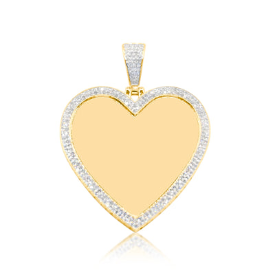 Thick Border Heart Shape Custom Diamond Memory Pendant (1.00CT) in 10K Gold