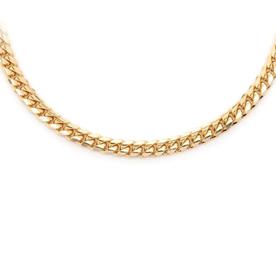 4mm 10K Solid Gold Miami Cuban Chain (White or Yellow or Rose) - from 18 to 24 Inches