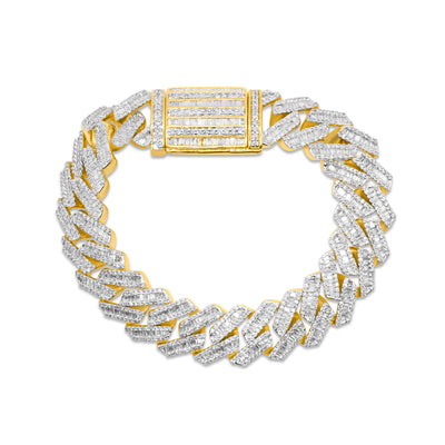Iced Out Cuban Link Diamond Bracelet (12.00CT) in 10K Gold (Yellow or White) - 15mm