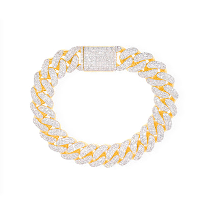 Iced Out Cuban Link Diamond Bracelet (11.50CTW) in 10K Gold - 14mm