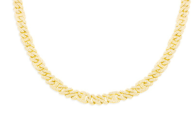 Diamond Miami Cuban Link Chain (5.80CT) in 10K Two Tone Gold - 6.5mm (20 inches)