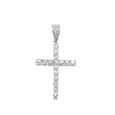 10K Gold Cross Pendant with 0.84CT Diamonds with Gold Studs 0.15CT Diamonds