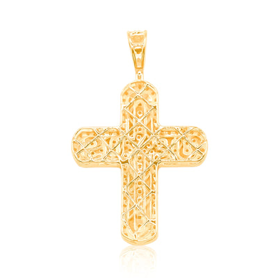 Jesus Emerald Stylish Cross Diamond Pendant (2.50CT) in 10K Yellow Gold