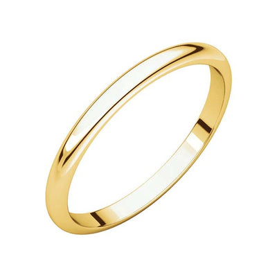 10k Yellow Gold 2mm High Polished Wedding Band