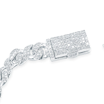 Iced Out Cuban Link Diamond Bracelet (3.50CTW) in 10K White Gold - 8mm
