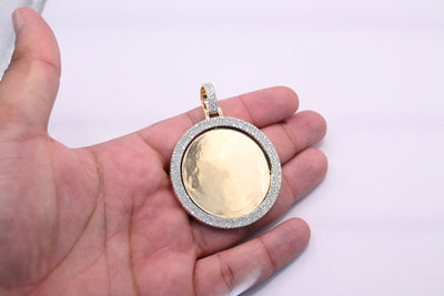 Round Shape Custom Diamond Memory Pendant (3.50CT) in 10K Gold