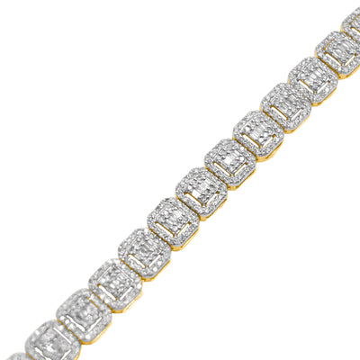 Square Cut Baguette Diamond Bracelet (5.50CTW) in 10K Gold - 8mm