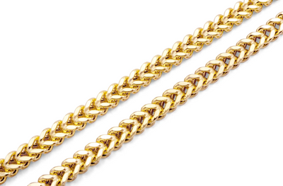 6mm 10K Gold Hollow Franco Chain (White or Yellow) - from 16 to 28 Inches
