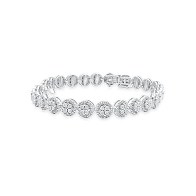 Round Cut Diamond Tennis Bracelet (1.60CTW) in 925 Sterling Silver - 6mm