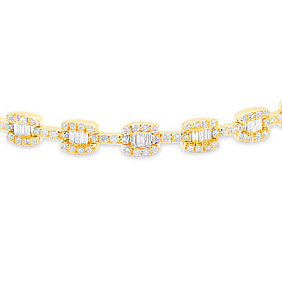 Baguette Diamond Tennis Bracelet (3.50CTW) in 10K Gold - 4mm