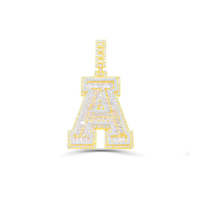 A Letter Baguette Diamond Pendant (4.75CT) in 10K Gold