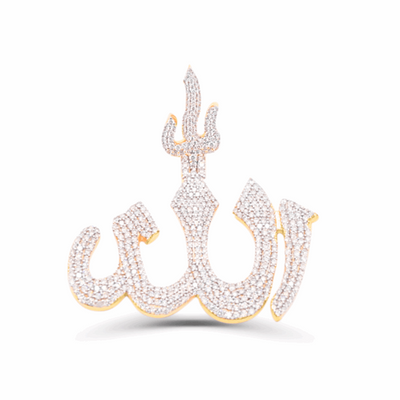 10K Gold Diamond Allah Pendant 7.00CT