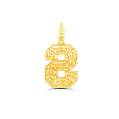 S Letter Baguette Diamond Pendant (4.25CT) in 10K Gold