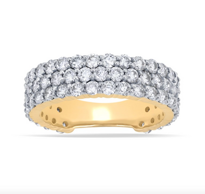Eternity Round Cut Diamond Women's Band Ring (2.49CT) in 10K Gold - Size 7 to 12