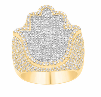 10K Gold Diamond Men's Ring 3.85CT