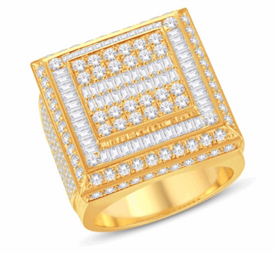 10K Gold Diamond Men's Ring 4.00CT