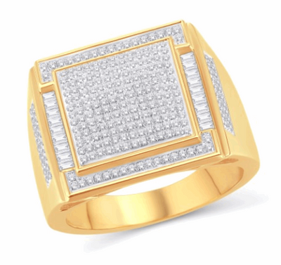 10K Gold Diamond Men's Ring 0.76CT