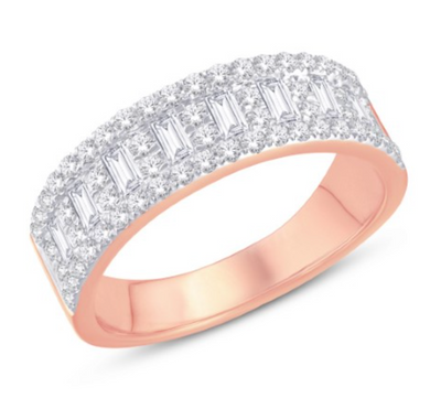 Eternity Baguette Diamond Women's Band Ring (0.90CT) in 14K Gold - Size 7 to 12
