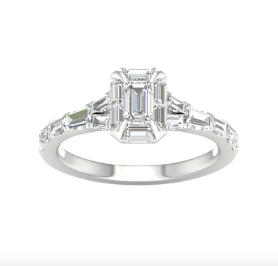 Emerald Cut Diamond Women's Ring (1.00CT) in 14K Gold - Size 7 to 12