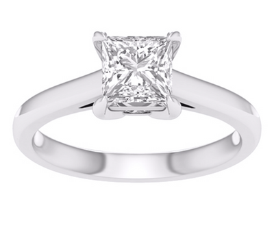 Princess Cut Diamond Women's Ring (1.00CT) in 14K Gold - Size 7 to 12 (LAB GROWN DIAMONDS)