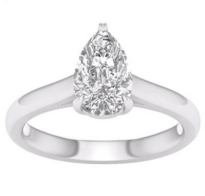 Pear Cut Diamond Women's Ring (1.50CT) in 14K Gold - Size 7 to 12 (LAB GROWN DIAMONDS)