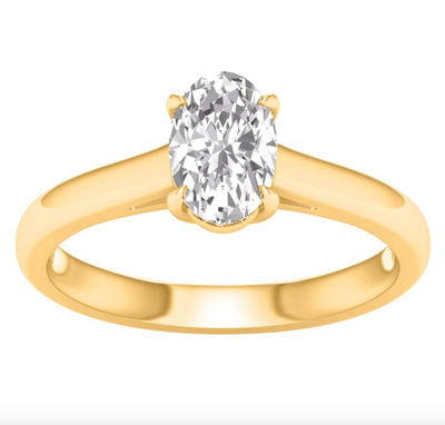 Oval Cut Diamond Women's Ring (1.00CT) in 14K Gold - Size 7 to 12 (LAB GROWN DIAMONDS)