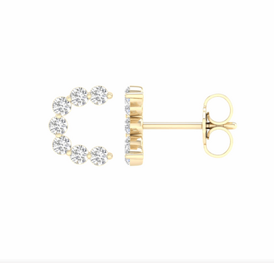 10K Gold Diamond Initial Earring