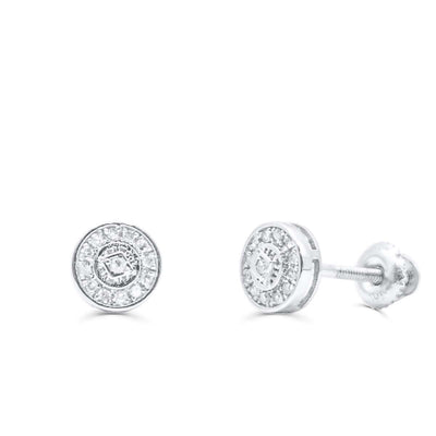 Round Shape Diamond Cluster Stud Earring (0.10CT) in 10K Gold (Yellow or White)