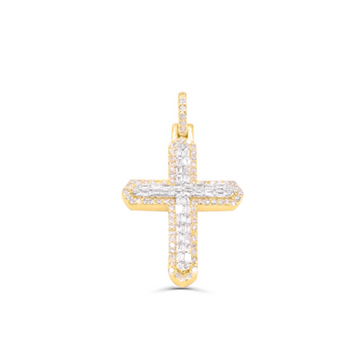 Cross Baguette Diamond Pendant (0.50CT) in 10K Gold