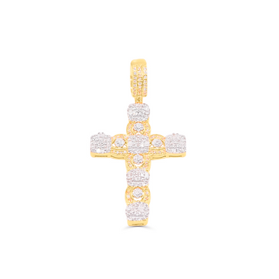 Cross Shape Stylish Diamond Pendant (0.53CT) in 10K Gold