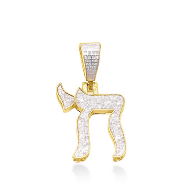 Chai Jewish Hip Hop Diamond Pendant (1.20CT) in 10K Gold