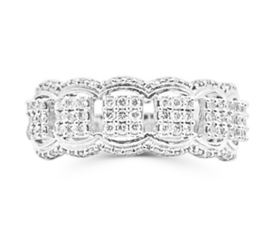Half Eternity Round Cut Diamond Cluster Men's Band Ring (1.70CT) in 10K Gold - Size 7 to 12