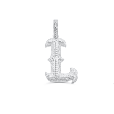 Letter L Initial Diamond Pendant (1.78CT) in 10K Gold