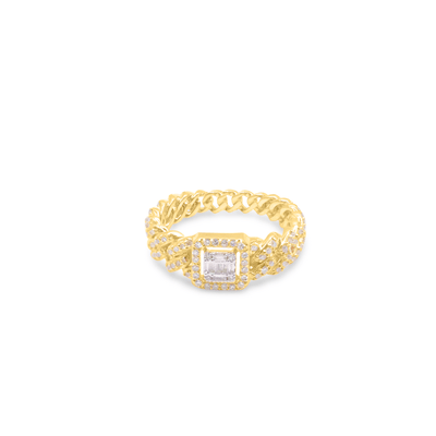 Half Eternity Baguette Centered Diamond Men's Band Ring (1.00CT) in 10K Gold - Size 7 to 12
