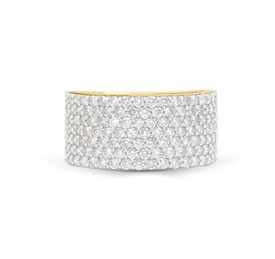 Half Eternity Round Cut Diamond Cluster Men's Band Ring (2.50CT) in 10K Gold - Size 7 to 12