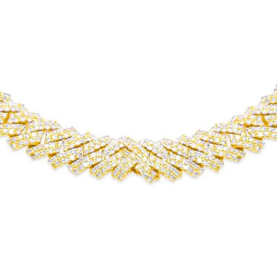Iced Out Diamond Miami Cuban Link Necklace (17.50CT) in 10K Gold - 8mm (20 Inches)