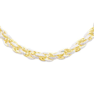 Shiny Diamond Cut Rope Cuban Chain (11.50CT) in 10K Two Tone Gold - 6mm (22 Inches)