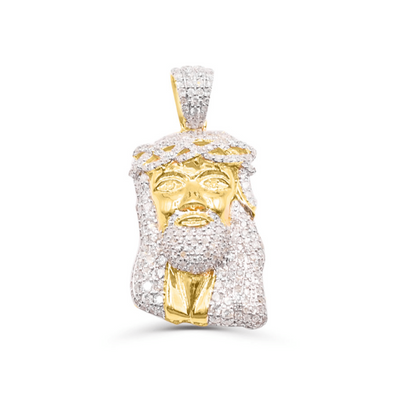 Jesus Face Bling Diamond Pendant (2.00CT) in 10K Gold