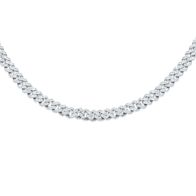 Prong Diamond Monaco Cuban Link Chain (2.29CT) in 10K Gold - 4.5mm (20 Inches)