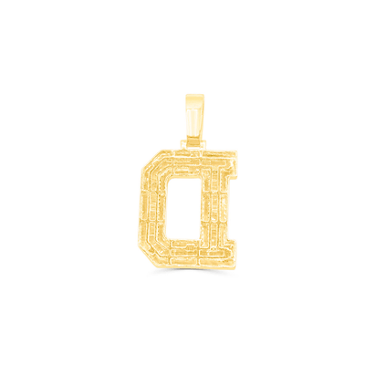 D Letter Baguette Initial Diamond Pendant (2.50CT) in 10K Gold