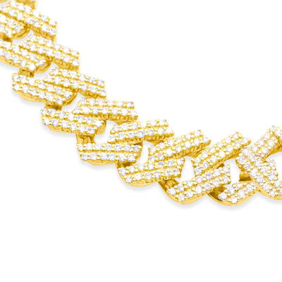 Diamond Miami Cuban Link Chain (19.50CT) in 10K Yellow Gold - 10mm (22 inches)