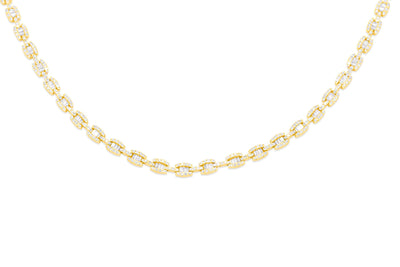 BaguetteDiamond Necklace (8.50CT) in 10K Gold - 5mm (22 inches)