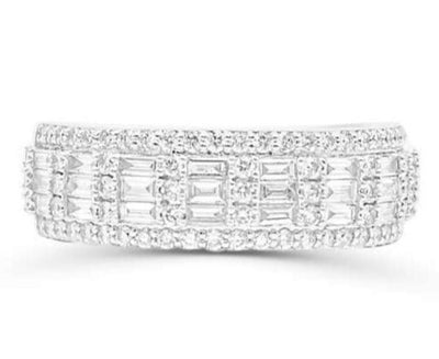 Half Eternity Baguette Diamond Men's Band Ring (1.50CT) in 10K Gold - Size 7 to 12