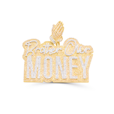 Hip Hop Brother Over Money Diamond Pendant (4.55CT) in 10K Gold