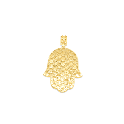Hamsa Hand Diamond Pendant (3.00CT) in 10K Gold